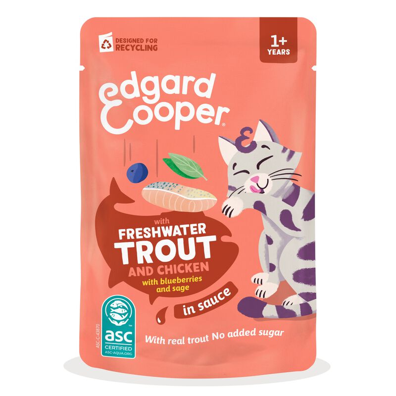Edgard & Cooper Bocconcini in Salsa per gatti Trota 85 gr