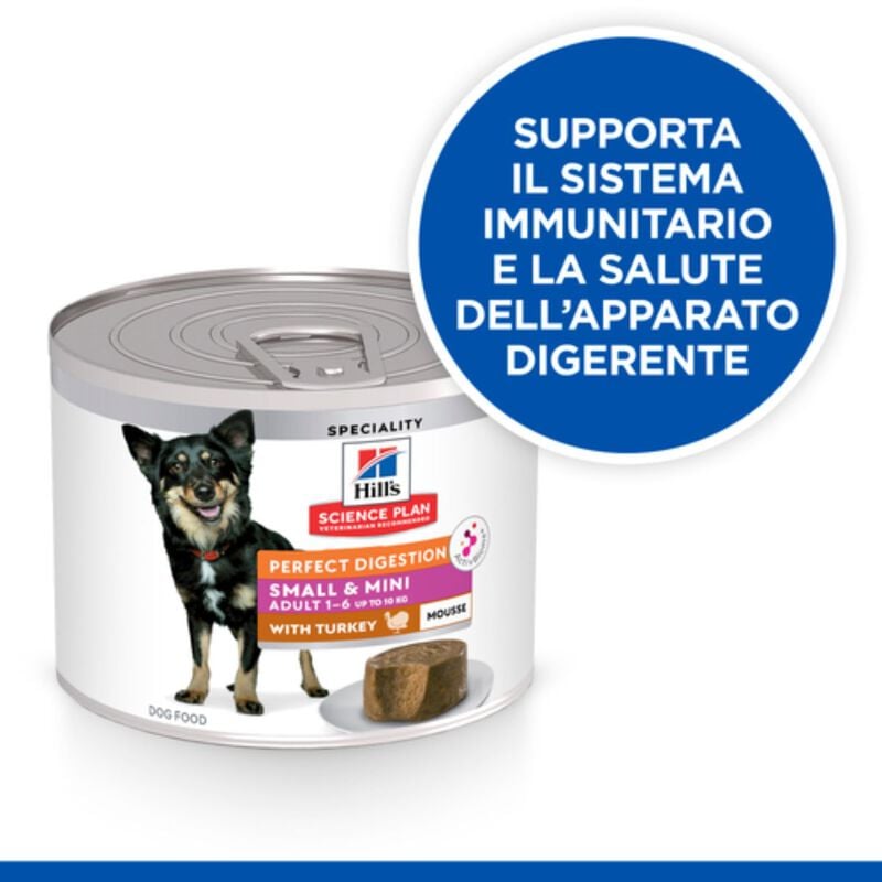 Hill's Science Plan Perfect Digestion Dog Adult Small & Mini Mousse tacchino 200 gr