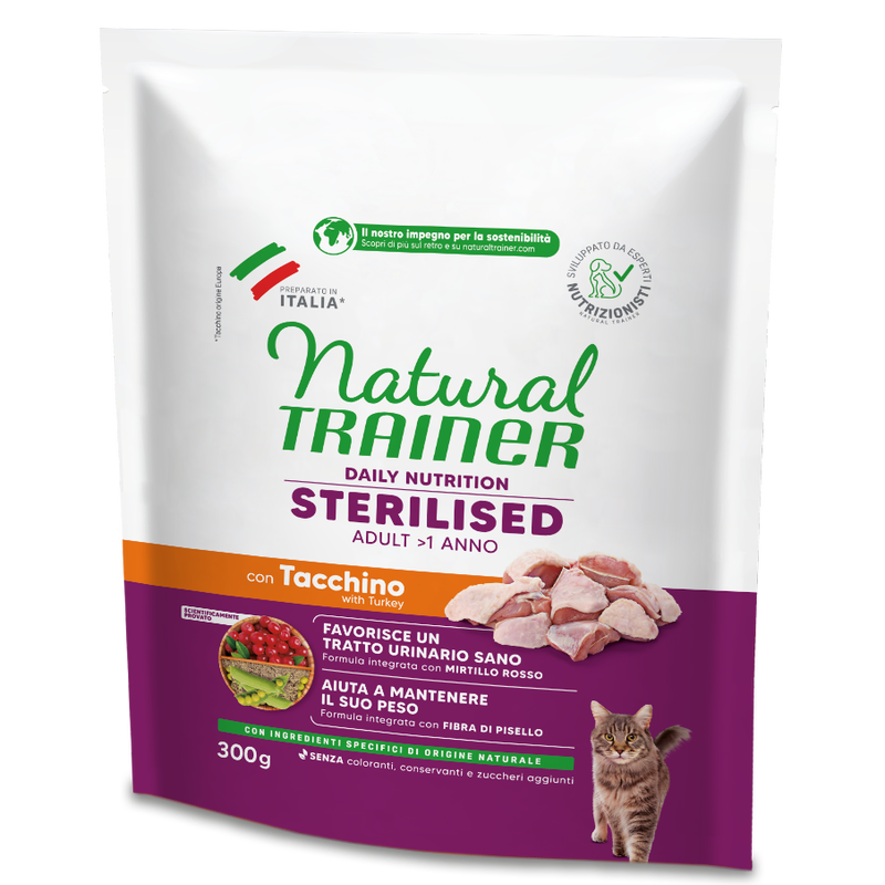 Natural Trainer Cat Adult Sterilised Tacchino 300 gr