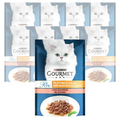 Gourmet Perle Cat Adult Filettini in Salsa con Salmone 85 gr