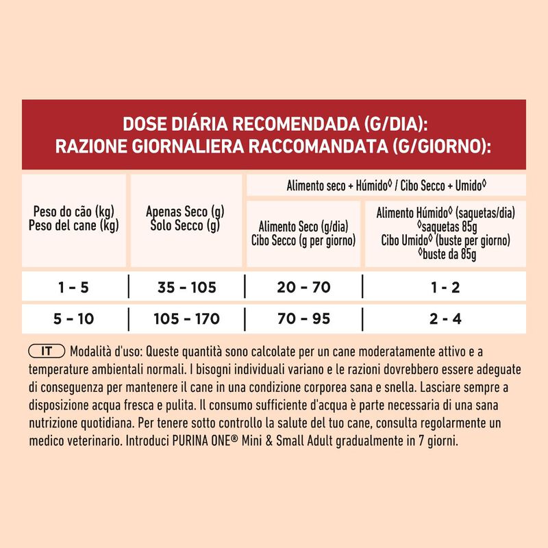 Purina One Dog Mini Adult ricco in Manzo con riso 800gr