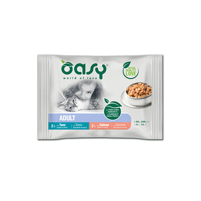 Oasy Cat Adult Bocconcini in salsa Multipack Fish Selection 4x85 gr