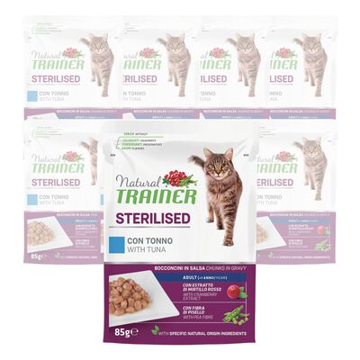 Natural Trainer Cat Sterilised con Tonno 85 gr