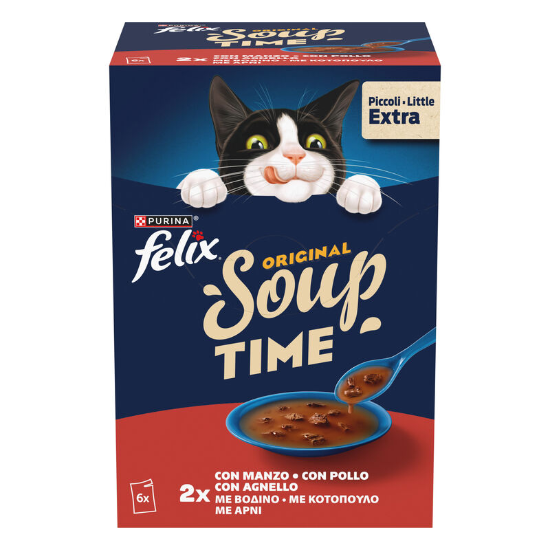 Felix Soup Cat Adult Filetti Manzo Pollo e Agnello 6 pz x 48 gr