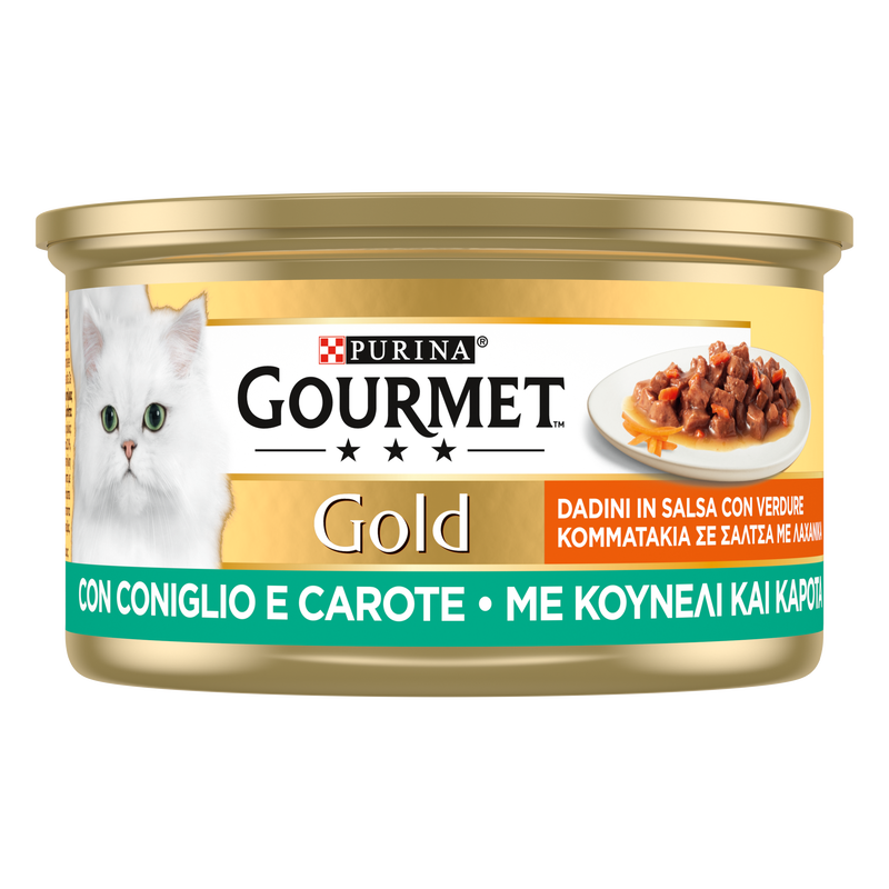 Gourmet Gold Cat Adult Dadini in Salsa con Coniglio e Carote 85 gr