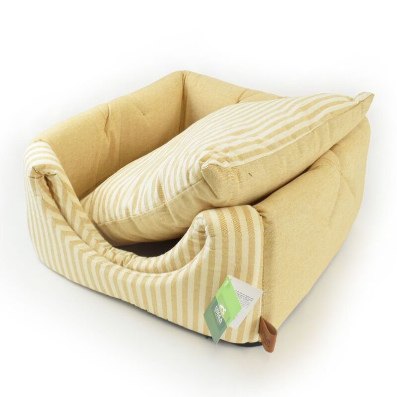 L'Isola dei Tesori Cuccia Cubo Righe Beige 40x40x40 cm