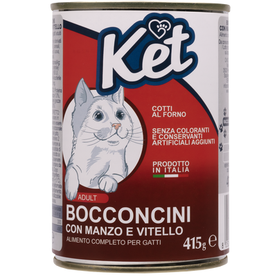 Ket Adult All breeds Bocconcini Manzo e Vitello 415 gr