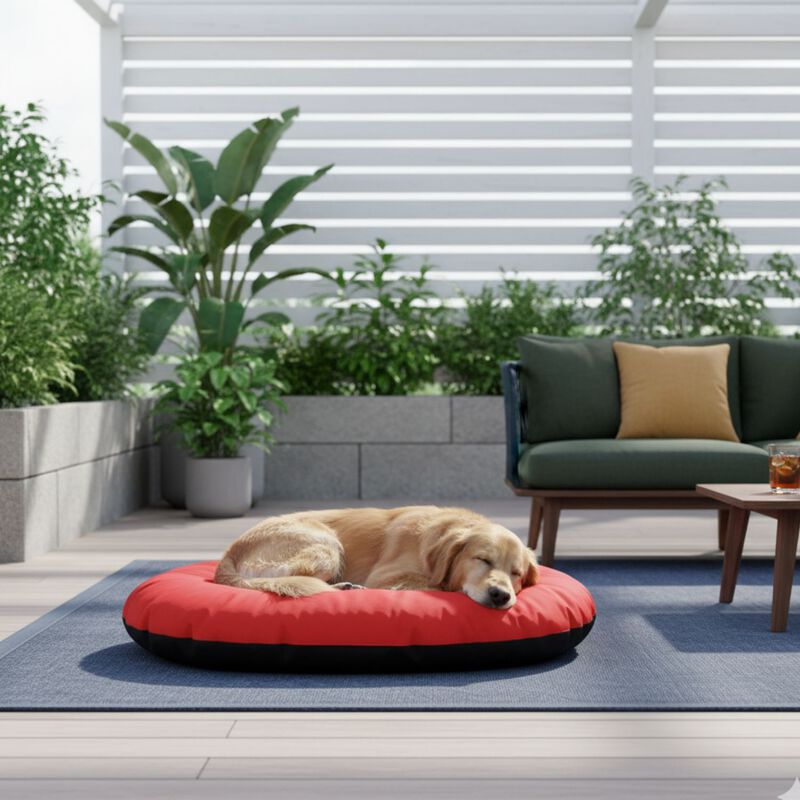 L'Isola dei Tesori Cuscino ovale tecnico Rosso/Nero 100x70 cm