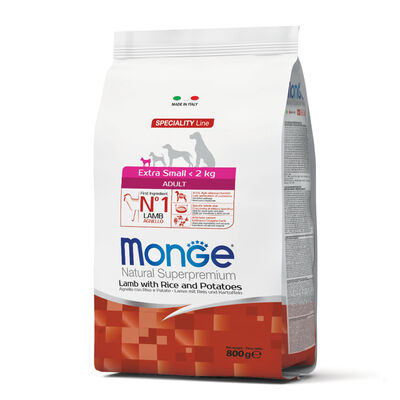 Monge Natural Superpremium Dog Adult Extra Small Agnello con Riso e Patate 800 gr