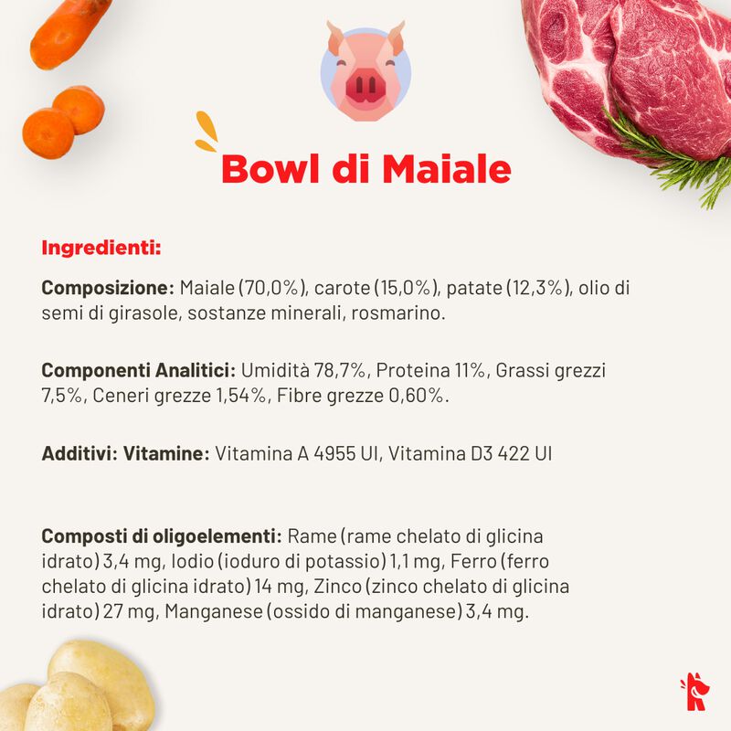 Real Bowl Cibo Umido per cani adulti Maiale 400 gr