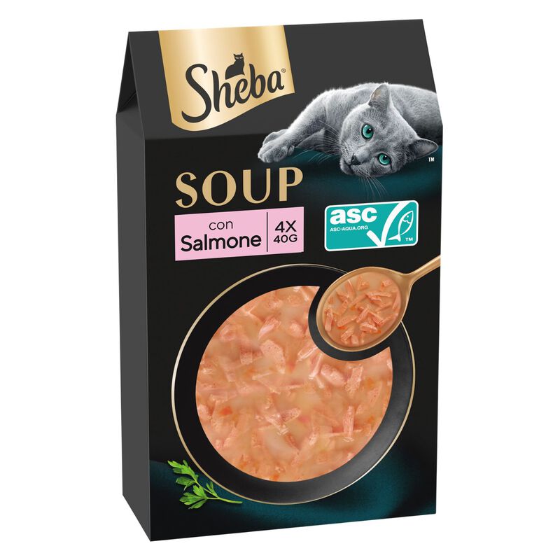Sheba Cat Adult Soup Salmone 4 x 40 gr