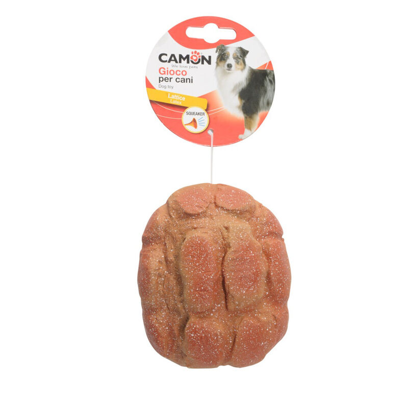 Camon Gioco per cani Pagnotta in lattice con squeaker 11 cm