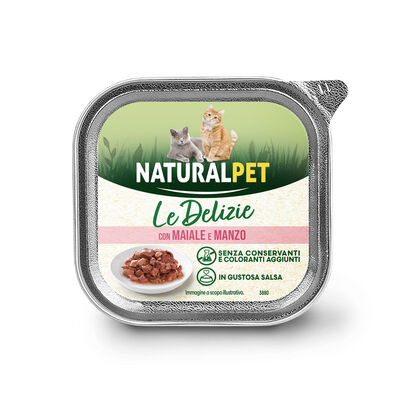 Naturalpet Le Delizie Cat Adult con Maiale e Manzo 85gr