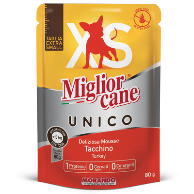 Migliorcane Unico Toy Dog deliziosa mousse Tacchino 80 gr