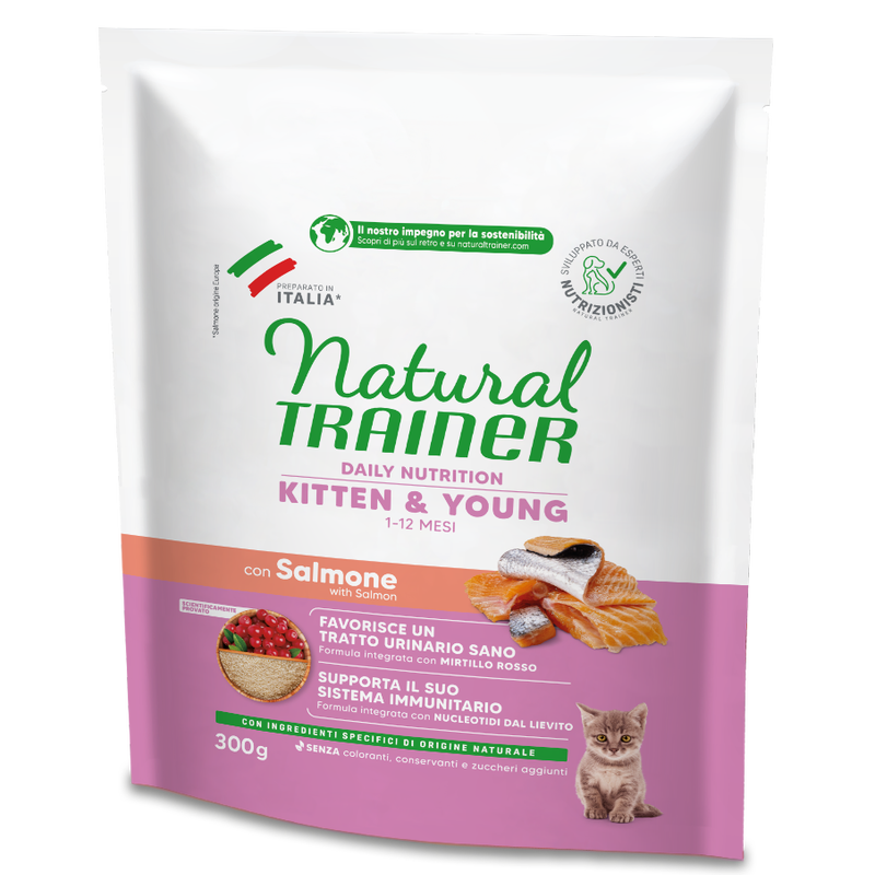 Natural Trainer Cat Kitten con Salmone 300 gr