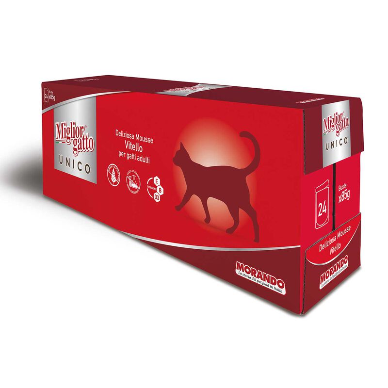 Migliorgatto Unico Cat Adult deliziosa mousse Vitello 85 gr x 24 pz