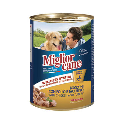 Migliorcane Dog Adult Bocconi con Pollo e Tacchino 405 gr