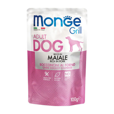 Monge Grill per cani adulti Bocconcini Ricco di Maiale 100 gr