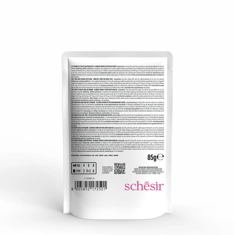 Schesir Cat Tonnetto e Pollo con Prosciutto 85 gr