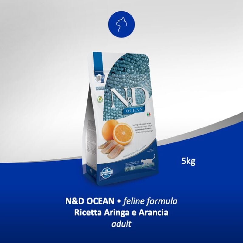 Farmina N&D Ocean Cat Adult Aringa e Arancia 5 kg