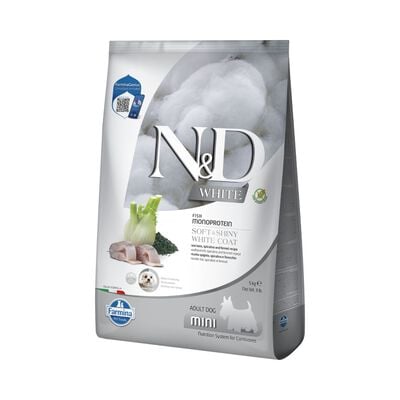 N&D Farmina White Dog Adult Mini Spigola, Spirulina & Finocchio 2 kg