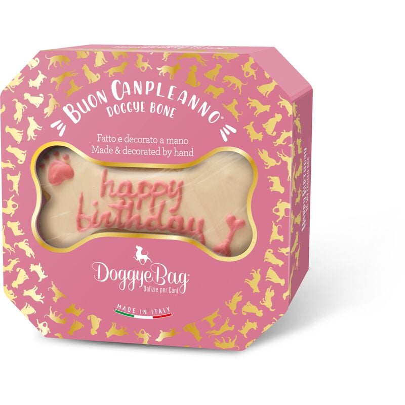 DoggyeBag Bone di Campleanno per cani Rosa 85 gr