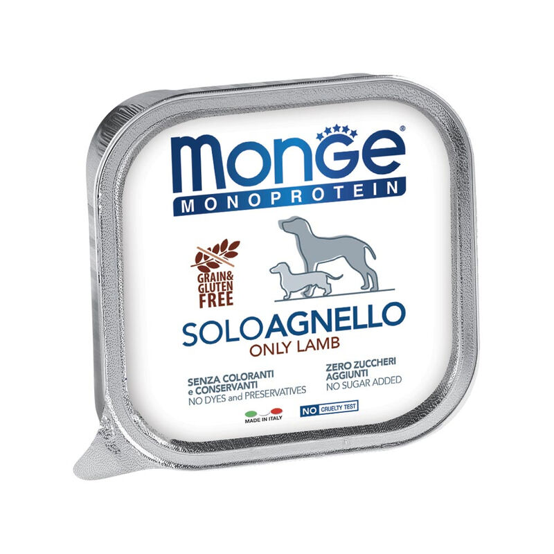 Monge Monoprotein per cani adulti Paté Solo Agnello 150 gr