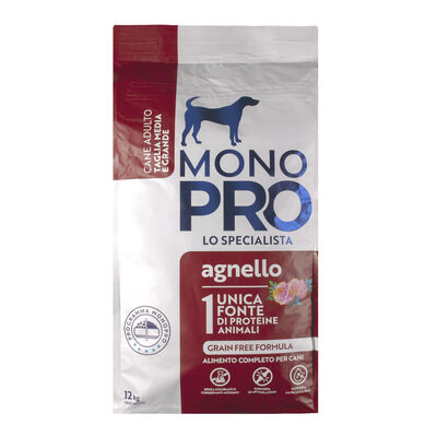 Monopro Dog Adult Medium&Large Grain Free Agnello 12 kg
