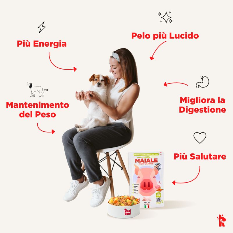 Real Bowl Cibo Umido per cani adulti Maiale 400 gr