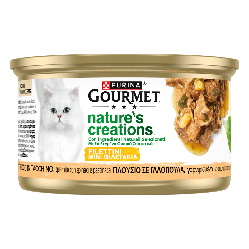 Gourmet Nature's Creations Cat Adult Ricco in Tacchino con spinaci e pastinaca 85 gr