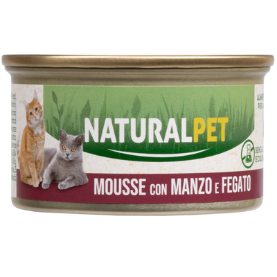 Naturalpet Cat Adult Mousse Manzo e Fegato 85 g