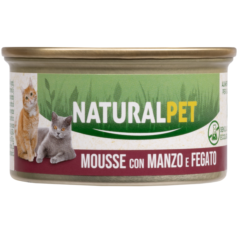 Naturalpet Cat Adult Mousse Manzo e Fegato 85 g