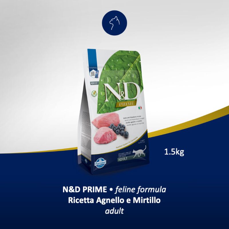 Farmina N&D Prime Cat Adult Agnello e Mirtillo 1,5 kg