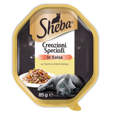 Sheba Cat Sauce Collection con Tacchino Pollo e Verdure 85 gr