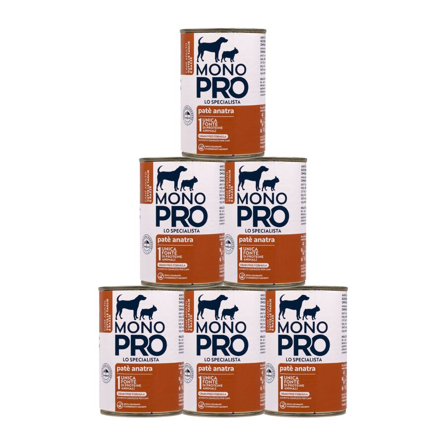 Monopro Dog Adult All Breeds Pat&eacute; Anatra 400gr