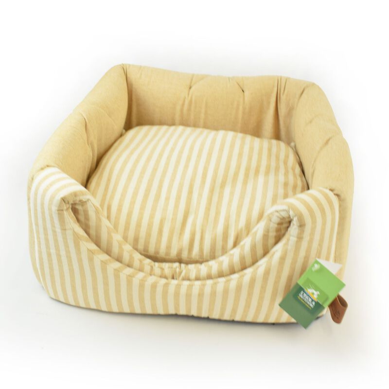 L'Isola dei Tesori Cuccia Cubo Righe Beige 40x40x40 cm