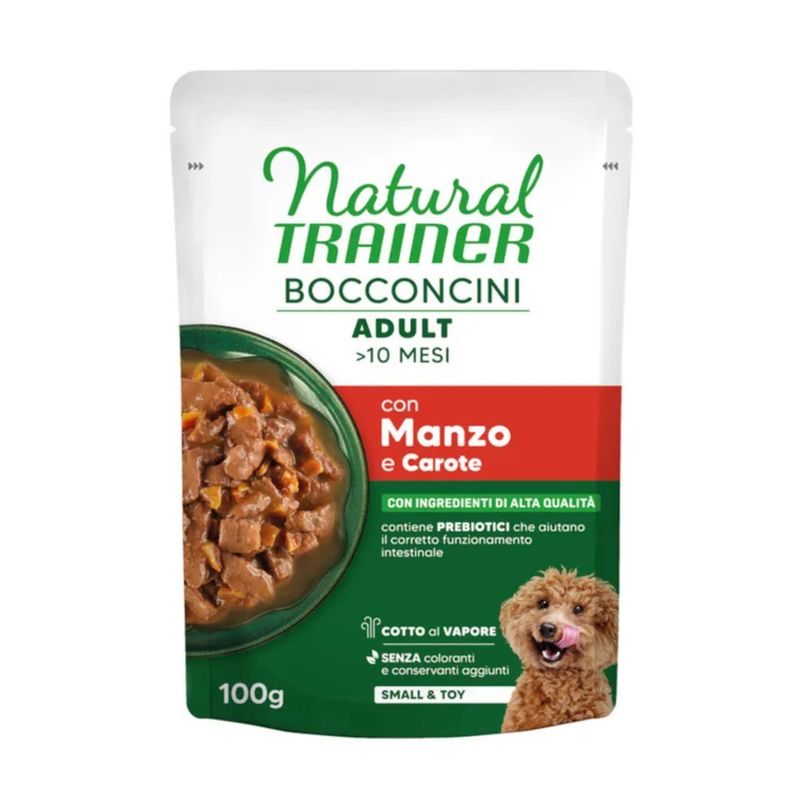 Natural Trainer Dog Adult Small&Toy con Manzo in salsa 100 gr