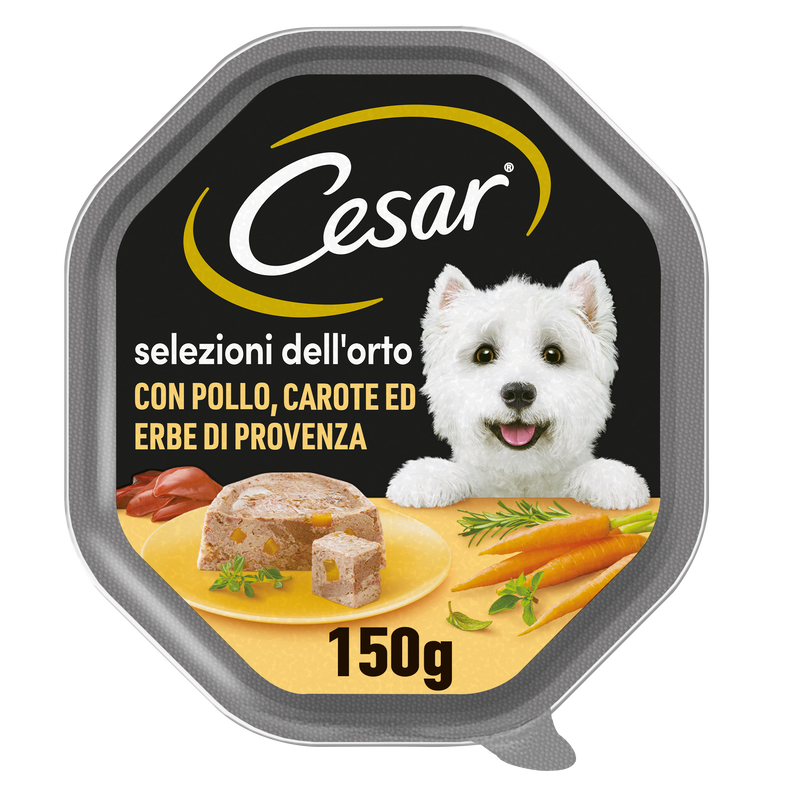 Cesar Dog Selezioni dell'Orto con Pollo, Carote ed Erbe di Provenza 150 gr