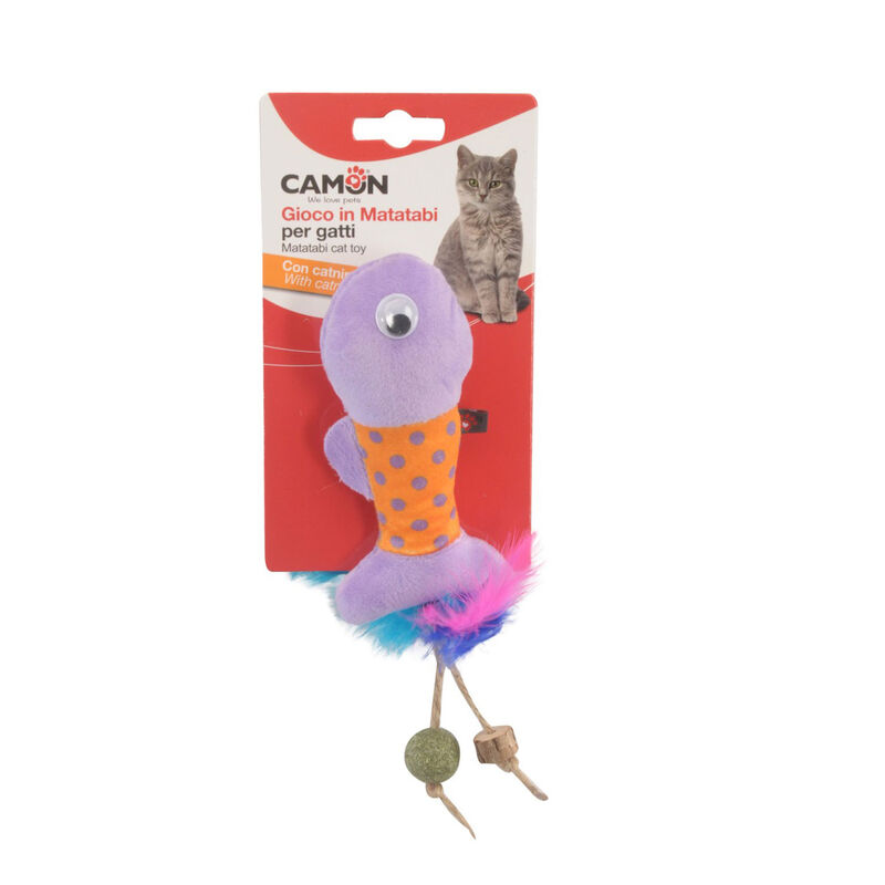 Camon Gioco per gatti pesce con matatabi e catnip 12 cm