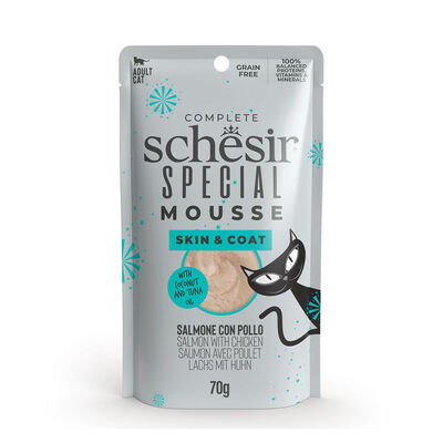 Schesir Special Cat Adult Mousse Skin&Coat Salmone con Pollo 70 gr