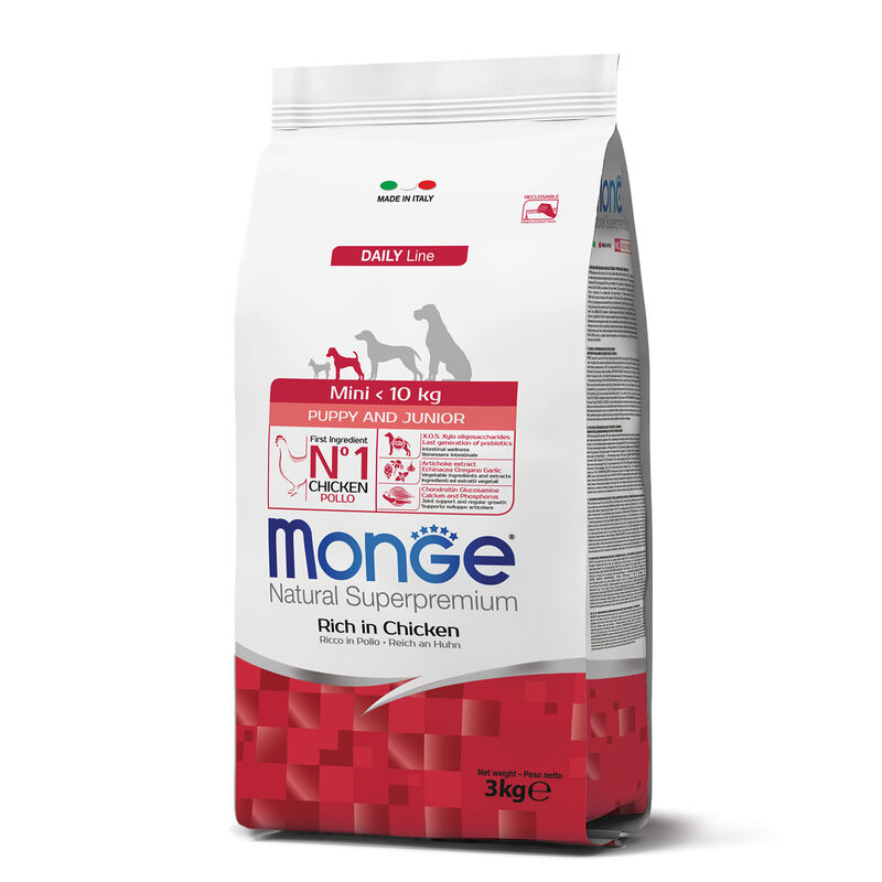 Monge Natural Superpremium Dog Puppy Mini ricco di Pollo 3 kg