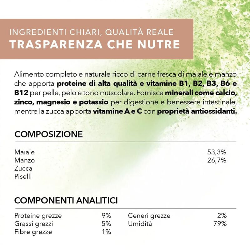 Tasty Pet Polpette in Salsa per cani con Maiale, Zucca e Piselli 150 gr