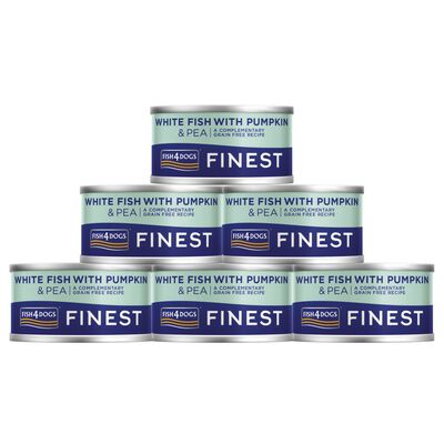 Fish4Dogs Finest Dog Pesce Bianco con Zucca e Piselli 85 gr