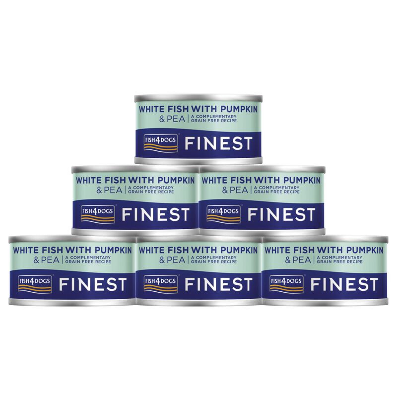 Fish4Dogs Finest Dog Pesce Bianco con Zucca e Piselli 85 gr