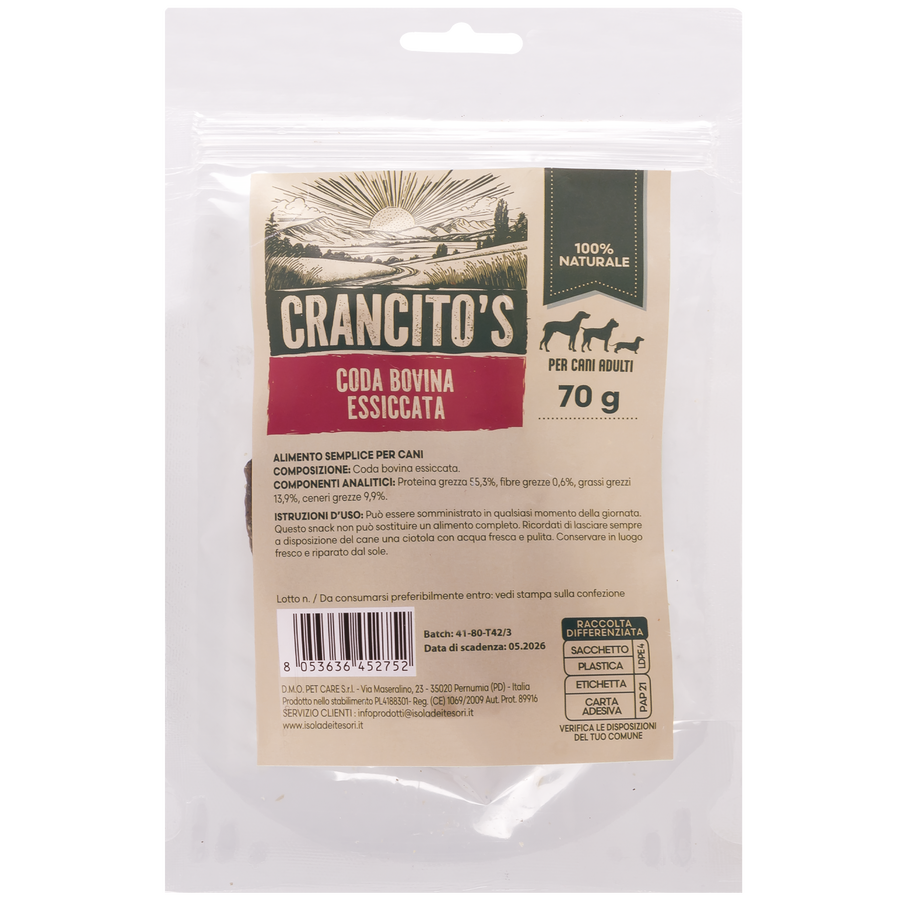 Crancito's Dog Adult Coda bovina essiccata 70 gr