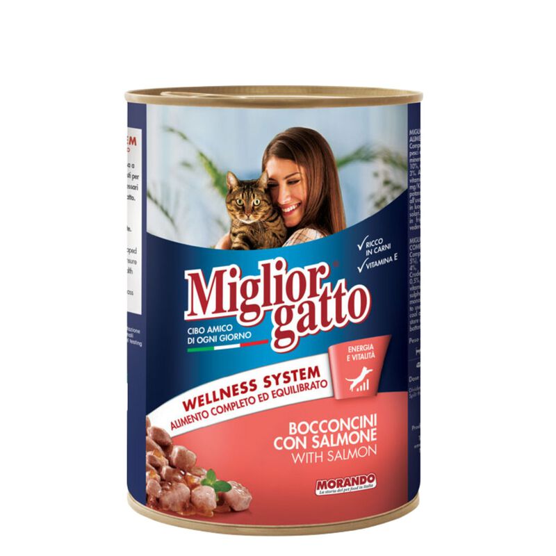 Migliorgatto Cat Adult Bocconcini con Salmone 405 gr