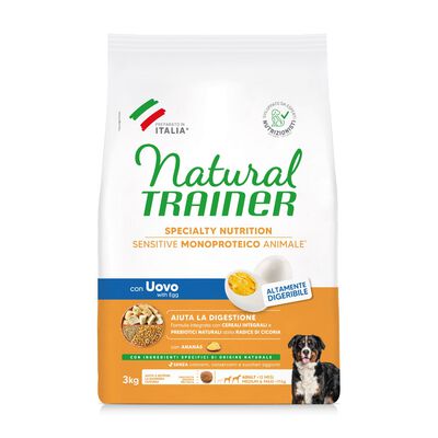 Natural Trainer Dog Adult Medium&Maxi Sensitive Gluten Free con Uovo 3 kg