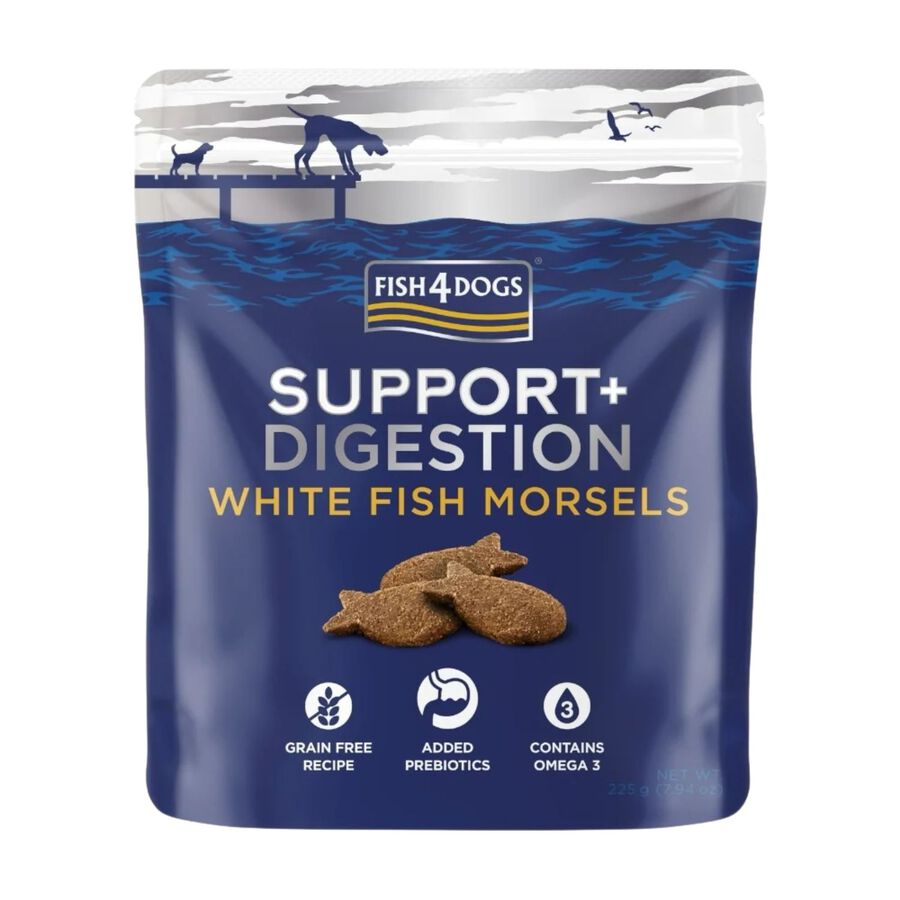 Fish4Dogs Dog Support + Digestion White Fish Morsels 225 gr