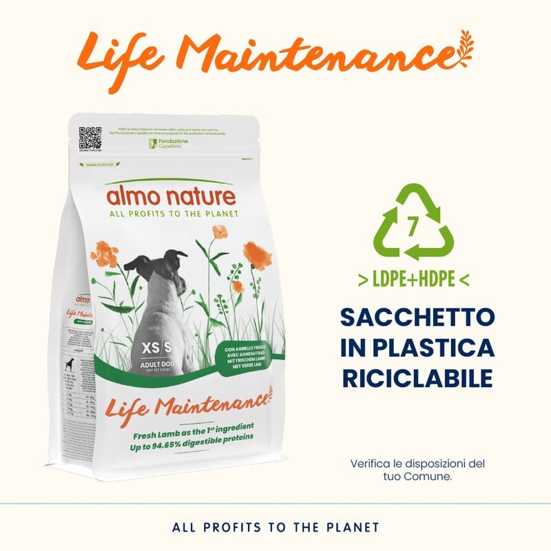 Almo Nature Life Maintenance Crocchette per cani adulti Tg S Salmone 2 kg