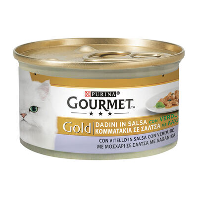 Gourmet Gold Cat Adult Dadini in Salsa con Verdure, con Vitello in Salsa con Verdure 85 gr